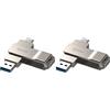 Lexar D40E 256GB Dual USB Drive, Chiavetta USB Type C, Champagne Argento (Confezione da 2)