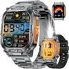 SUNKTA Smartwatch da uomo militare con batteria da 1000 mAh, con grande display HD da 2,01, funzione telefonica, impermeabile IP68, orologio fitness, frequenza cardiaca, monitoraggio del sonno, SpO2, per