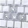 BoaJAJUHU 4 tasti, simpatici coniglietti pixel e copritasti ali | Personalizzato, trasparente, cartone animato fai da te, per Cherry MX Switch, tastiera meccanica