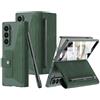 COQUE Custodia per Samsung Fold 6,Custodia in pelle pieghevole Slim Flip Armor con slot per penna in velcro rimovibile,Cover pieghevole per Samsung Galaxy Z Fold 6 5G-Verde