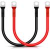 Lpluziyyds Cavo invertitore per batteria, 2 pezzi, 5 AWG/16 mm², 30 cm, 12 V, rosso e nero, cavo caricabatterie per auto, con terminali ad anello M10, filo di rame per camion, moto, solare, camper