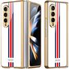 COQUE Custodia Galaxy Z Fold 4 5G,Custodia per cellulare verniciata lucida in vetro ultra sottile 9H,Cover pieghevole per Samsung Galaxy Z Fold 4 5G-Bianco limitato