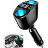 Beryes Doppia presa Accendisigari 12 V 120 W Multipresa Accendisigari QC3.0/PD/2.4A con Voltmetro LED Ricarica Rapida Caricatore Rotante 360° Auto USB per Telefono Tablet GPS Fotocamera E molto altro