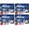 Netac 64G Scheda Micro SD Set da 2, Scheda di Memoria A1, U3, C10, V30, 4K, 667X, UHS-I Velocità fino a 100/30 MB/sec(R/W) Micro SD Card per Telefono, Videocamera, Switch, Tablet (Confezione da 2)
