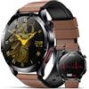 Lgnitek 2026 Smartwatch Uomo Con ECG/Pressione Sanguigna/HRV/BMI/MET Marrone | 1,43 AMOLED Orologio Salute Con Micro-Check-Up/battito cardiaco/SpO2/Temperatura/Sonno/120+Sportive/Chiamata/SOS,Android iOS