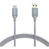 Amazon Basics Cavo in nylon intrecciato da USB-C a USB-A 2.0 a ricarica rapida,velocità 480 Mbps,certificazione USB-IF per Apple iPhone 16/15, iPad, Samsung Galaxy, tablet, laptop,1.83 m, grigio scuro