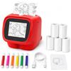 pmstuy IA Mini stampante termica portatile per bambini, gatto AI pittura fai da te | 6 stili artistici, 5 rotoli di adesivi, 6 penne colorate, 1000+ modelli, regali educativi di compleanno natale