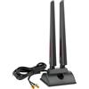 Superbat Antenna Tri-Band WiFi 7 2,4/5/6 GHz Quick Connect, cavo da 2 m | Antenna WLAN per scheda madre con base magnetica, non RP-SMA/SMA | per PC ASUS ROG Strix/Maximus/TUF Gaming Z790