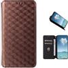 COQUE Custodia Per Telefono vivo X200 Pro 5G, Flip Cover Con Texture Tridimensionale (Antiurto), Chiusura Magnetica Scura, Custodia in Pelle Con Slot Per Schede-Marrone
