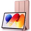 Simpeak Cover Compatibile per Xiaomi Redmi Pad 2 Pro 2025/ Xiaomi Redmi Pad Pro/Xiaomi Poco Pad (12.1''), Custodia in Pelle PU 12,1 Pollici Ultra-Sottile Folio Supporto Smart Cover (Oro rosa)