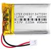 Liter energy battery Batteria 602045 LiPo 3.7V 600mAh 2.22Wh Ricaricabile Connettore PH2.0 (JST-PHR-02) Tipo B Litio: Assicurarsi che la polarità del dispositivo corrisponda 47x20x6mm (PH2|600mAh|602045)