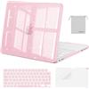 MOSISO Custodia Glitter Compatibile con MacBook Neo 13 pollici Cover 2026 | Copritastiera&Pellicola&Borsa Porta Oggetti&Anti-rottura Rigida Case per MacBook Neo 13 A3404, Rosa Baby