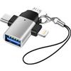 kigpozi Adattatore OTG 3 in 1 per iPhone, adattatore micro USB C Lightning | Adattatore Micro USB C Lightning OTG per iPhone 17/16/15/14/13/12/11/16e Samsung Galaxy S25S24S23S22S21 Ultra A55A54A53 iPad