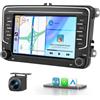 Haudio Autoradio 2 DIN con Apple CarPlay e Android Auto Wireless, Schermo Auto 7 Pollici con Canbus, Bluetooth, Mirror Link, FM/AM/RDS/SWC, Compatibile con VW Golf 6,Passat,Polo, Tiguan, Jetta e Skoda