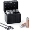 K&F CONCEPT Batterie AA ricaricabili al litio | Confezione da 8 batterie al litio AA da 1,5 V con scatola di ricarica e conservazione, 3600 mWh oltre 1600 cicli di ricarica