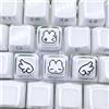 BoaJAJUHU 4 tasti, simpatici coniglietti pixel e copritasti ali | Personalizzato, trasparente, cartone animato fai da te, per Cherry MX Switch, tastiera meccanica