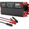 OLTEANP Inverter Da 12Va 230V a Onda Sinusoidale Pura, Convertitore Di Tensione 1200W Con Display LCD, Prese AC, Connessione 36W Type-C, Connessione Usb 5V/3A Per Camion, Case, Veicoli