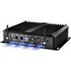 Kinupute Mini PC Industriale, Computer Desktop Senza Ventola con Core i7-5500U (2,4-3,0 GHz), Win-10 Pro, 16G RAM, SSD 512G, Doppia Porta LAN, 6 Porte COM RS232, USB3.0, HDMI/VGA, Slot per Modulo 4G