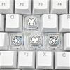 BoaJAJUHU 4 tasti, simpatici coniglietti pixel e copritasti ali | Personalizzato, trasparente, cartone animato fai da te, per Cherry MX Switch, tastiera meccanica