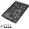 MEIRIYFA Adattatore convertitore 2 in 1 M.2 NGFF MSATA a SATA 3.0 da 2,5 | Adattatore convertitore 2 in 1 da M.2 NGFF B-key B/M-key e Msata SSD a SATA 3.0
