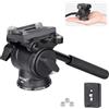 ARTCISE Testa Video ARTCISE, Testa Fluida per Treppiede VH03 Pan Tilt con Piastra a Rilascio Rapido per Arca Swiss, Supporta Rotazione a 360° e Inclinazione di 145°, per Videocamera DSLR. Carico Massimo 15kg