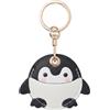 Culinavog Portachiavi in PU Pelle per Airtags, Cover per Chiavi Zaini | GPS Localizzatore Custodia per Bambini, Airtag Cover per Chiavi Zaini, Bicicletta, Valigia (pinguino nero)