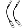 Plyisty Adattatore Jack per Cuffie da USB C a 3,5 Mm, Confezione da 2, Dongle DAC da USB C a Aux Audio, Supporta Microfono, Controllo Volume e Audio HiFi