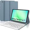 Occtingkind Per Samsung Galaxy Tab A11 8,7 (2025) Cover Tastiera Italiana | Custodia Magnetica Rimovibile Bluetooth Keyboard, Lunga autonomia, Tastiera per Tablet Galaxy Tab A11 Blu Nebbia
