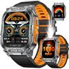 SUNKTA Smartwatch da uomo militare con batteria da 1000 mAh, con grande display HD da 2,01, funzione telefonica, impermeabile IP68, orologio fitness, frequenza cardiaca, monitoraggio del sonno, SpO2