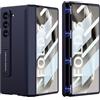 COQUE Custodia per Galaxy Z Fold 6,Pellicola Protettiva Guscio Integrato Guscio Pieghevole All-Inclusive,Cover Telefono Pieghevole per Samsung Galaxy Z Fold 6 5G-Blu