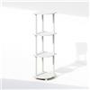Furinno TURN-N-TUBE Mensola Angolare, Libreria Angolare A 4 Ripiani, Scaffali Espositivi Portaoggetti Con Ripiani Aperti, Per Organizzazione E Contenimento, Garage, Bianco