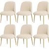 BUAOGDVG Coprisedie con schienale curvo for sedie da pranzo Set di 1/2/4/6 | Coprisedili protettivi for sedie con schienale semicircolare for sala da pranzo(Natural Color,6Pcs)