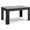 Skraut Home | Tavolo da Pranzo | Cucina, Sala da pranzo | 140x90x76 cm | Per 6 persone | Tavolo Cucina | Stile moderno | Cemento e Nero