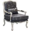 milani home - poltrona vintage in ecopelle grigio scuro, con braccioli, struttura in legno, 64 x 72 x 92 cm