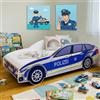 Kids Collective Letto per bambini, 80 x 160 cm, con protezione anti-caduta e rete a doghe, 160 x 80 cm, per bambini, polizia