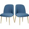BUAOGDVG Coprisedie con schienale curvo for sedie da pranzo Set di 1/2/4/6 | Coprisedili protettivi for sedie con schienale semicircolare for sala da pranzo(Light Blue,2Pcs)