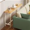 Vethenx Consolle Ingresso,consolle dietro divano,Tavolo da Bar Alto e Sottile | Struttura in Metallo,Assemblaggio Semplice,Design Moderno,Design di Rinforzo della Trave-Cornice bianca80×20×75