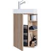 VCM 2-TLG Set | Waschplatz für Gäste WC | Gästebad | Waschtisch | Badezimmer Set - Lumia Sonoma-Eiche