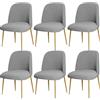 BUAOGDVG Coprisedie con schienale curvo for sedie da pranzo Set di 1/2/4/6 | Coprisedili protettivi for sedie con schienale semicircolare for sala da pranzo(Light Gray,6Pcs)