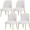 BUAOGDVG Coprisedie con schienale curvo for sedie da pranzo Set di 1/2/4/6 | Coprisedili protettivi for sedie con schienale semicircolare for sala da pranzo(Ivory White,4Pcs)