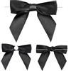 G2PLUS Fiocchetti Nastro Raso,8.5cm Fiocchetti Decorazione Nero,50PCS | Fiocchi per Artigianato con Filo di Ferro per Matrimonio,Decorazione di Vacanza Imballaggio Regalo