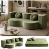 Coubird Divano Letto 2 Posti Con Materasso Verde 200CM Moderno Multifunzionale | Divano letto a due posti compatto per soggiorno imbottitura in schiuma ad alta densità e rivestimento sfoderabile e lavabile