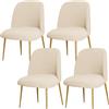BUAOGDVG Coprisedie con schienale curvo for sedie da pranzo Set di 1/2/4/6 | Coprisedili protettivi for sedie con schienale semicircolare for sala da pranzo(Natural Color,4Pcs)