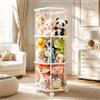 Normodic Porta Peluche in Metallo, 135x43x43cm con Ruote 360° e Freno, Contenitore per Peluche a Forma Esagonale, Organizer per Cameretta, Soggiorno e Sala Giochi - Design Moderno