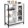 COSTWAY Mobile da Cucina, Credenza Salvaspazio con Ripiani Aperti e Armadietto, Ripiani Regolabili 3 Posizioni, Piedini Regolabili, per Soggiorno, Sala da Pranzo, 70 x 30 x 81 cm (Bianco)