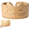 ARCPNRT Ciotola di Lana di Stoccaggio, 17 x 10 cm Ciotola per Filati in Legno Fatta a Mano, Supporto per Ciotole per Maglieria con Foro, Ciotole per Filati a Forma di Gatti, per Lavori a Maglia(Colore Legno)
