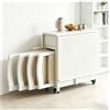 Generic Set Tavolo da Pranzo Pieghevole in Legno Massello, Tavolo Industriale con Ribalte con 4 Sedie e Cassetto Tavoli Allungabili a Scomparsa Multifunzionali for Cucina Soggiorno(White)