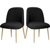 BUAOGDVG Coprisedie con schienale curvo for sedie da pranzo Set di 1/2/4/6 | Coprisedili protettivi for sedie con schienale semicircolare for sala da pranzo(Black,2Pcs)