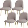 BUAOGDVG Coprisedie con schienale curvo for sedie da pranzo Set di 1/2/4/6 | Coprisedili protettivi for sedie con schienale semicircolare for sala da pranzo(Khaki,4Pcs)