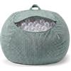 KiddyMoon Pouf per Bambini 2 in 1 Deposito per Giocattoli 80x80x50 cm | fodera senza imbottitura, lavabile in lavatrice, cerniera lunga, senza spigoli rigidi, 80 x 80 x 50 cm